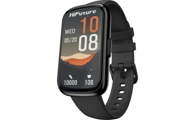HiFuture EV02 Bluetooth Smart Calling Watch, 1.47 Inch IPS Display, 7 Days Daily Use, 100+ Sport Mode, Heart Rate Monitoring, IP68 Waterproof Smart Watch - Black